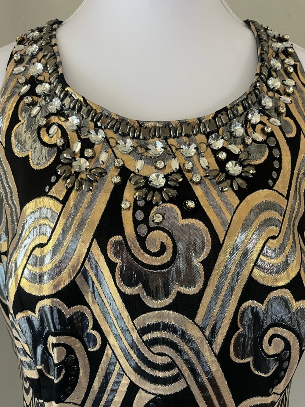 Lilly Pulitzer Black Gold Silver Embellished Sleeveless Blouse (NWT)